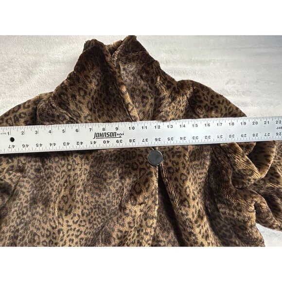 Vintage Tyber By St. John Leopard Print Faux Fur Long Coat Small Made in France - Picture 10 of 16